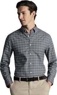 Charles Tyrwhitt Slim Fit Button-Down Collar Washed Oxford Gingham Shirt
