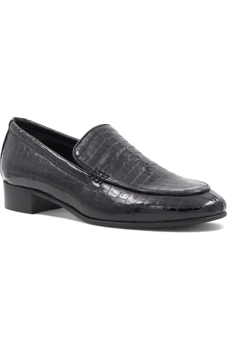Aquatalia Sable Loafer, Main, color, Black/ Croc