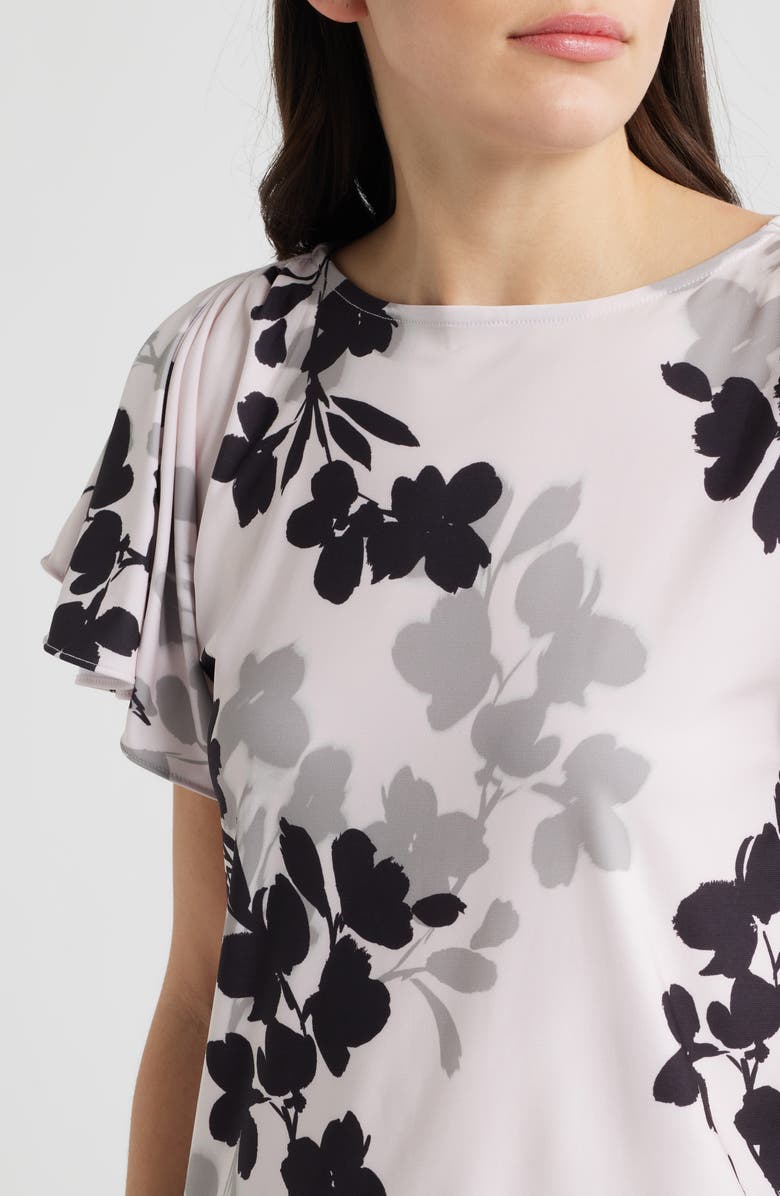 Anne Klein Floral Cascade Flutter Sleeve Top, Alternate, color,