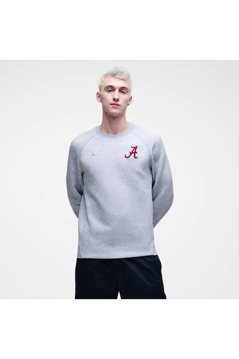 Men's Nike Heather Gray Alabama Crimson Tide Tech Fleece Raglan Sweatshirt, Main, color, Heather Gray