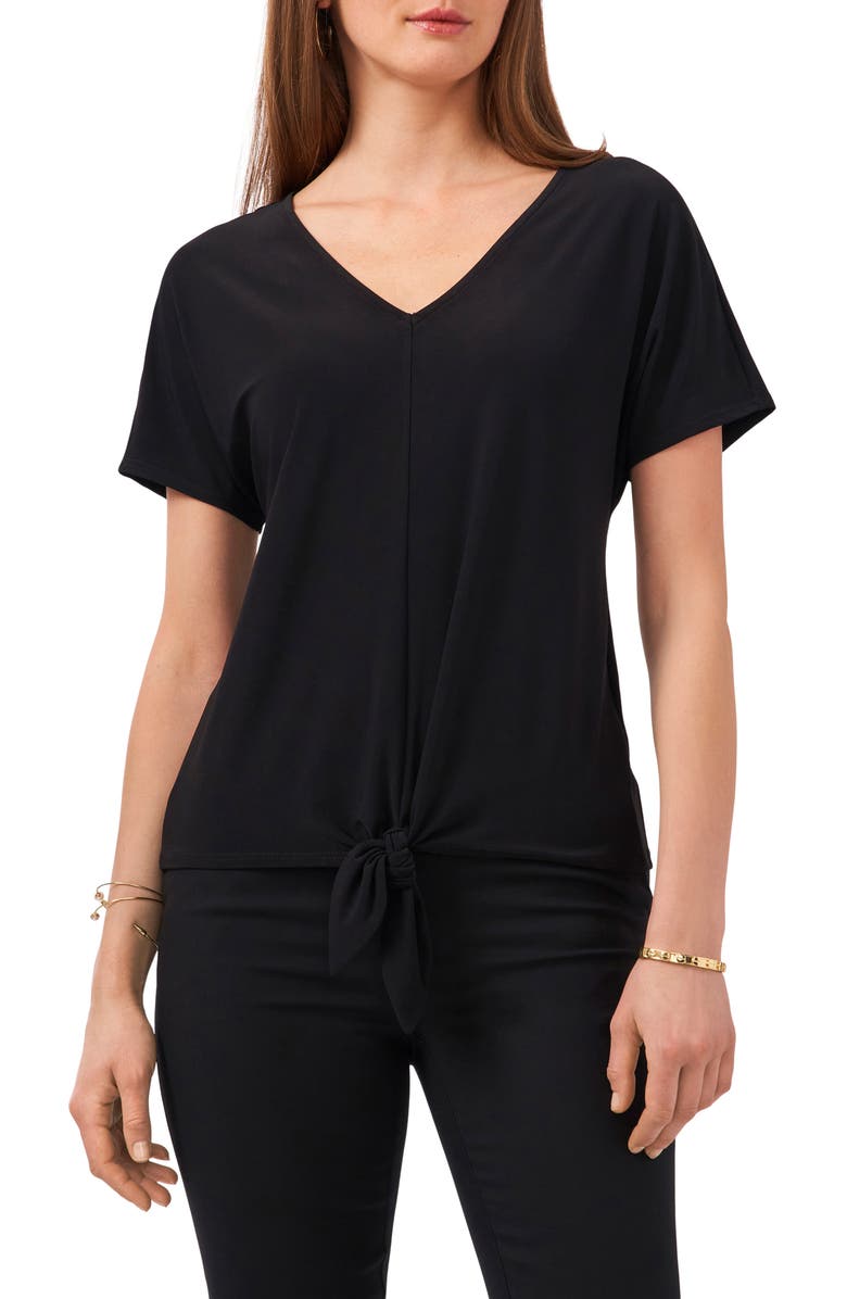 Chaus V-Neck Tie Front Top, Main, color, 