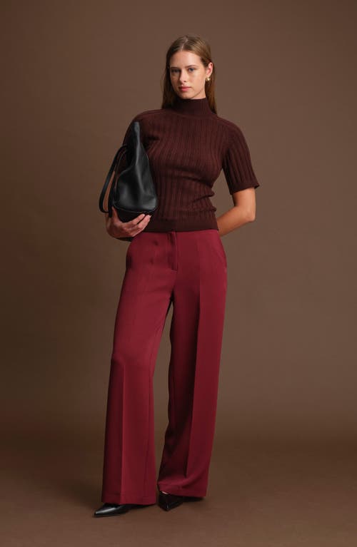 Deluc Oliver Rib Turtleneck Sweater In Burgundy