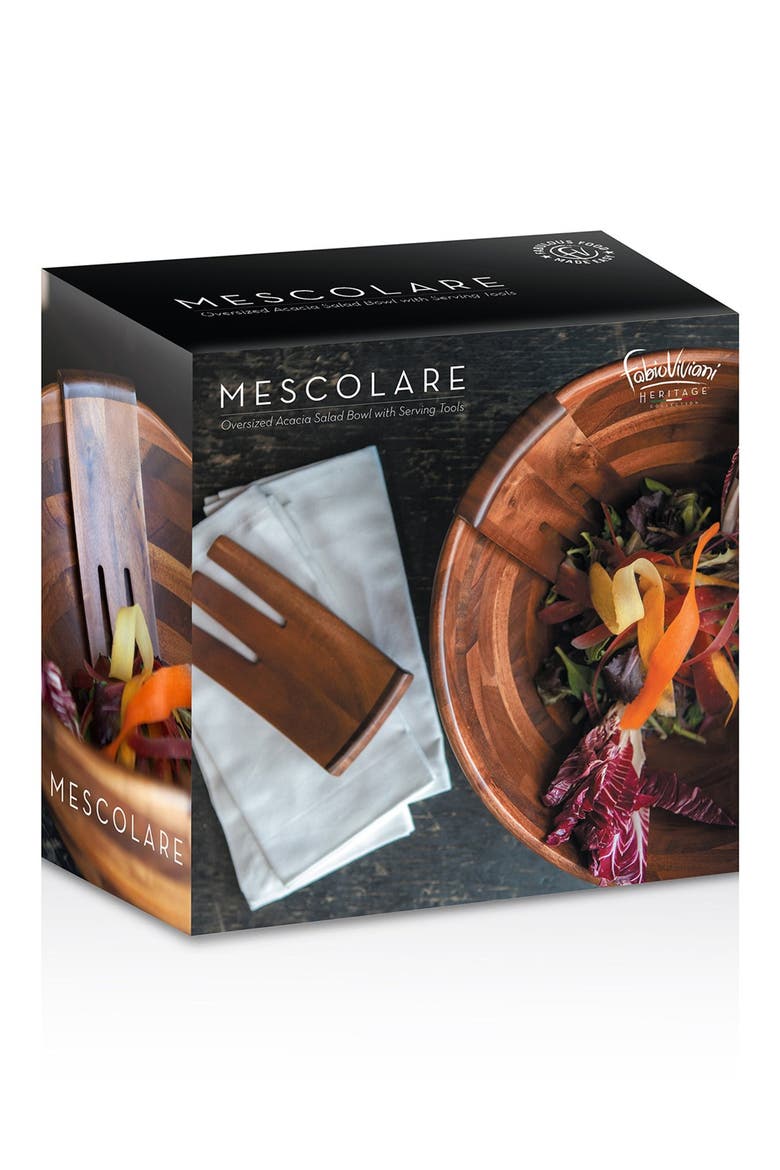 'Legacy Heritage Collection by Fabio Viviani' Mescolare Salad Bowl, Alternate, color, BROWN