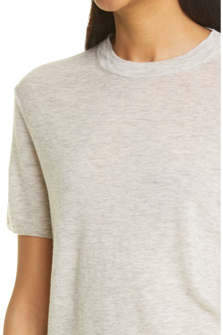 Easy Wool Blend Short Sleeve Sweater, Alternate, color, LIGHT GREY