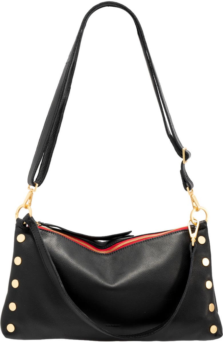 HAMMITT Kyle Medium Shoulder Bag, Alternate, color, Black/ Brushed Gold Red Zip