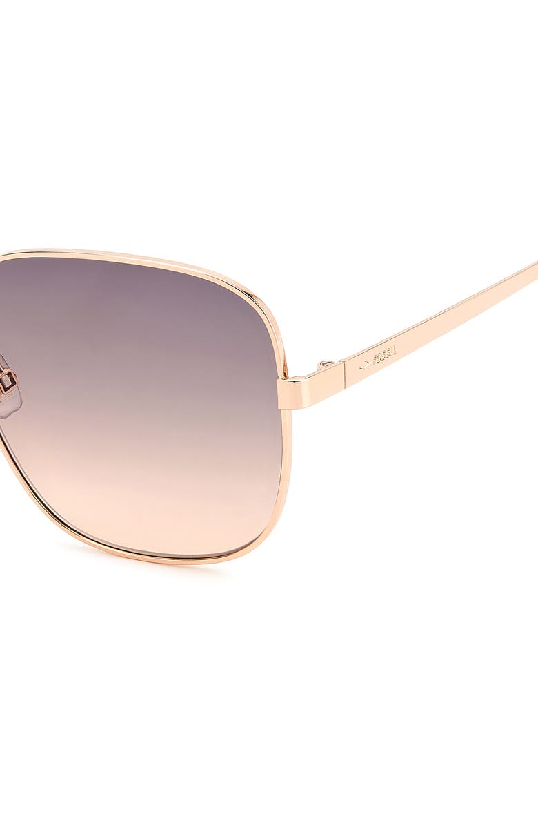 Fossil 57mm Square Sunglasses, Alternate, color, Red Gold