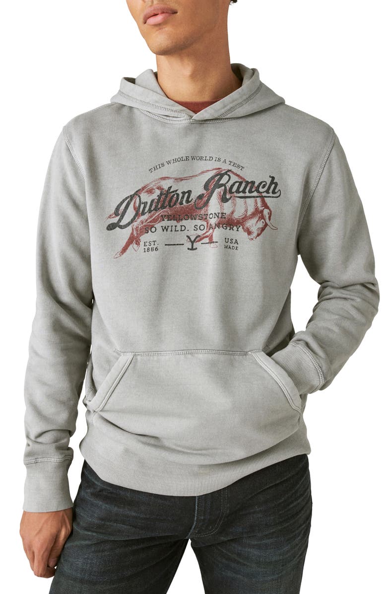 Lucky Brand Yellowstone Dutton Ranch Hoodie, Main, color, Steel Gray
