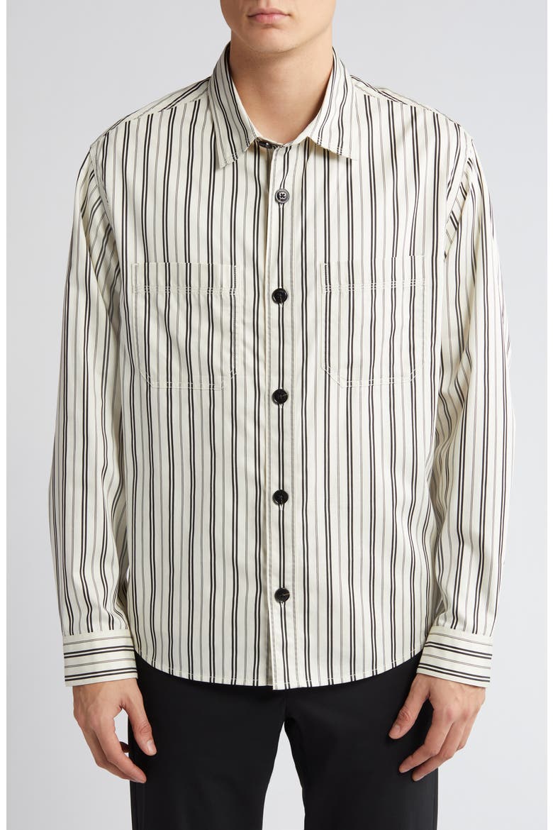 Erato Stripe Button-Up Shirt, Alternate, color, OPEN WHITE