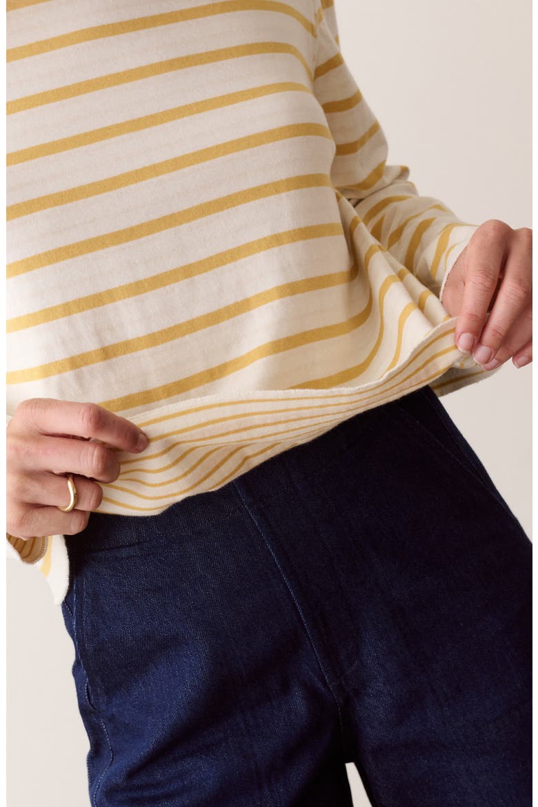Juno Long Sleeve Stripe Top, Alternate, color, MARIGOLD STRIPE