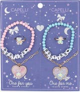 Capelli New York Kids' Tear & Share 6-Piece Bracelet, Ring & Necklace Set
