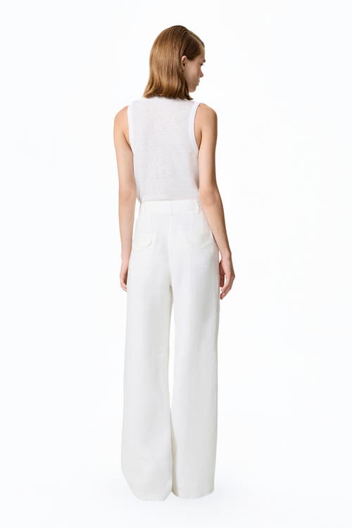 Nocturne Wide-leg Linen Pants In White