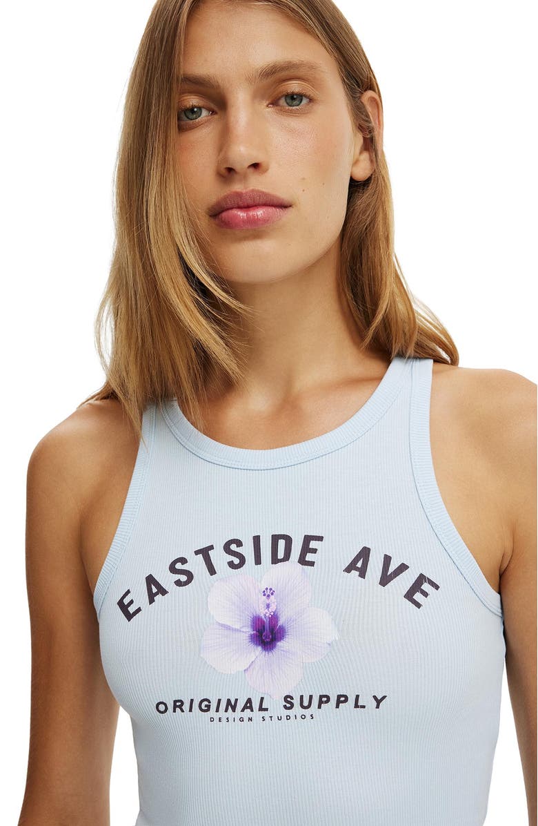 Cotton On Women's High Neck Graphic Tank, Alternate, color, Eastside  Seaside Blue
