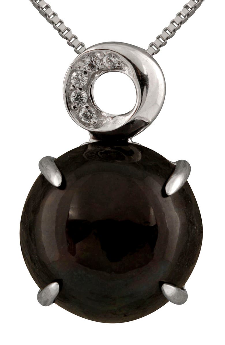 SPLENDID PEARLS Mabe Cultured Freshwater Pearl Pendant Necklace, Main, color, Black