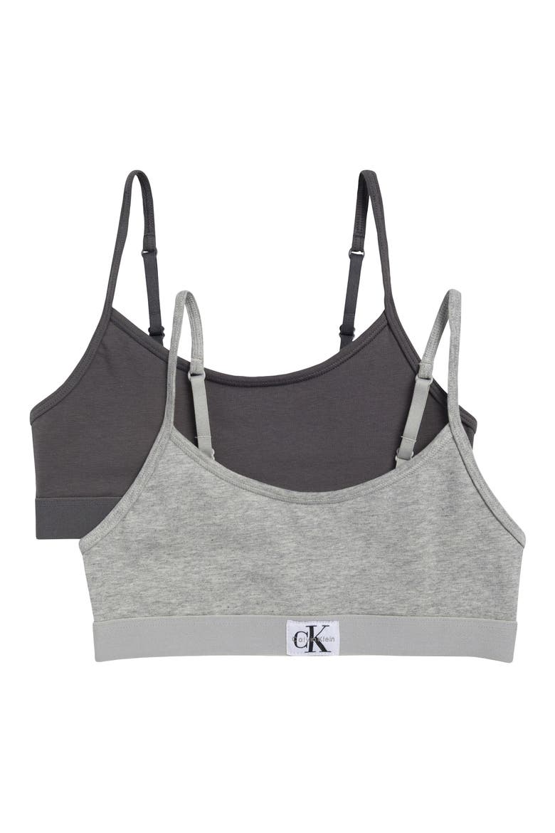 Kids' 2-Pack Bralettes, Main, color, MAGNET/ HEATHER GREY