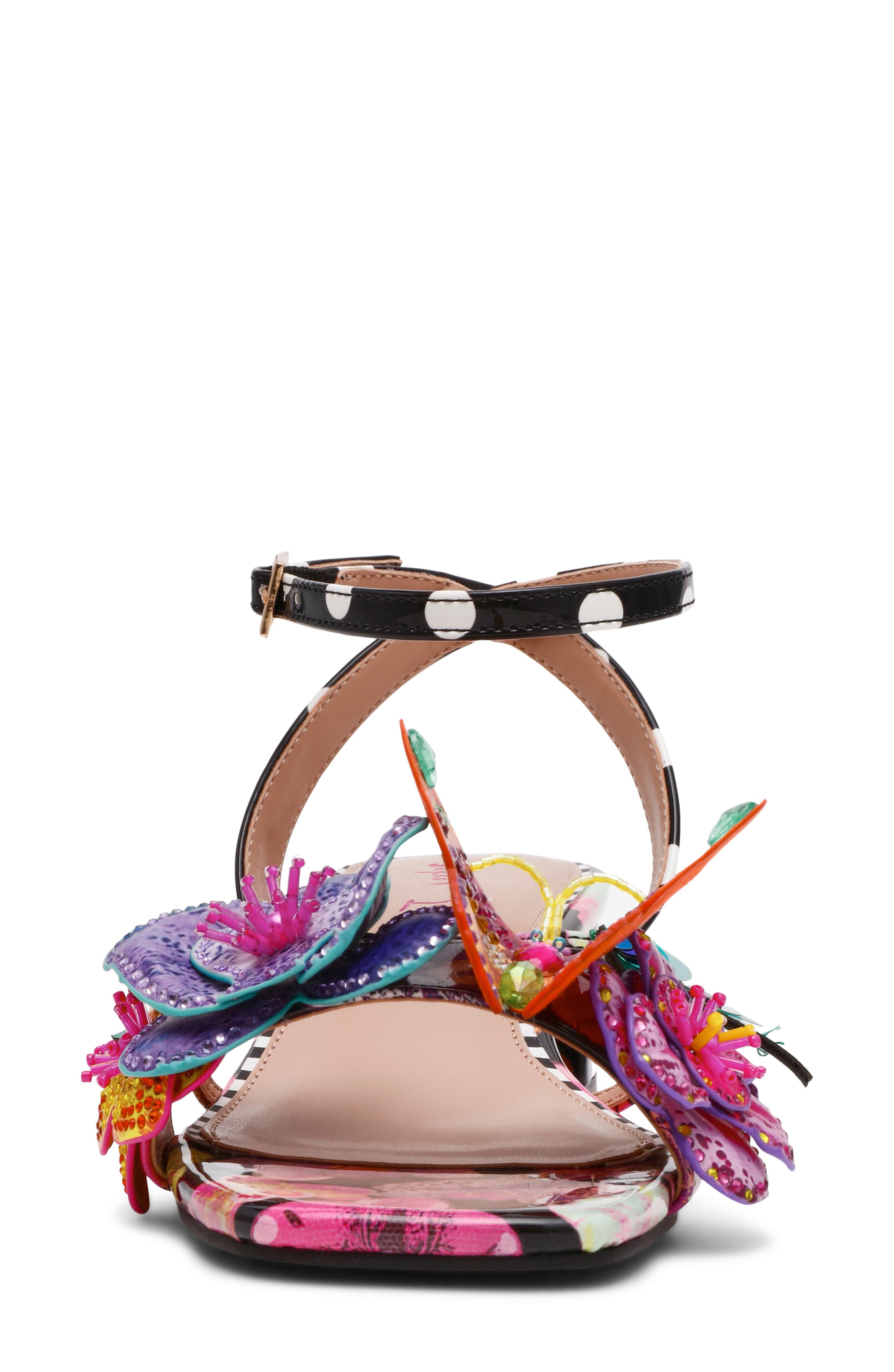 Betsey Johnson Maranda Ankle Strap Sandal, Alternate, color, Black Multi