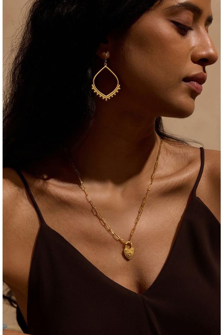 Open to Receive Lotus Petal Hoop Earrings, Alternate, color, Gold