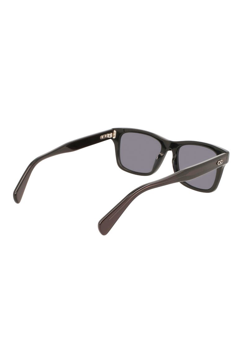 Gancini 54mm Rectangular Sunglasses, Alternate, color, BLACK