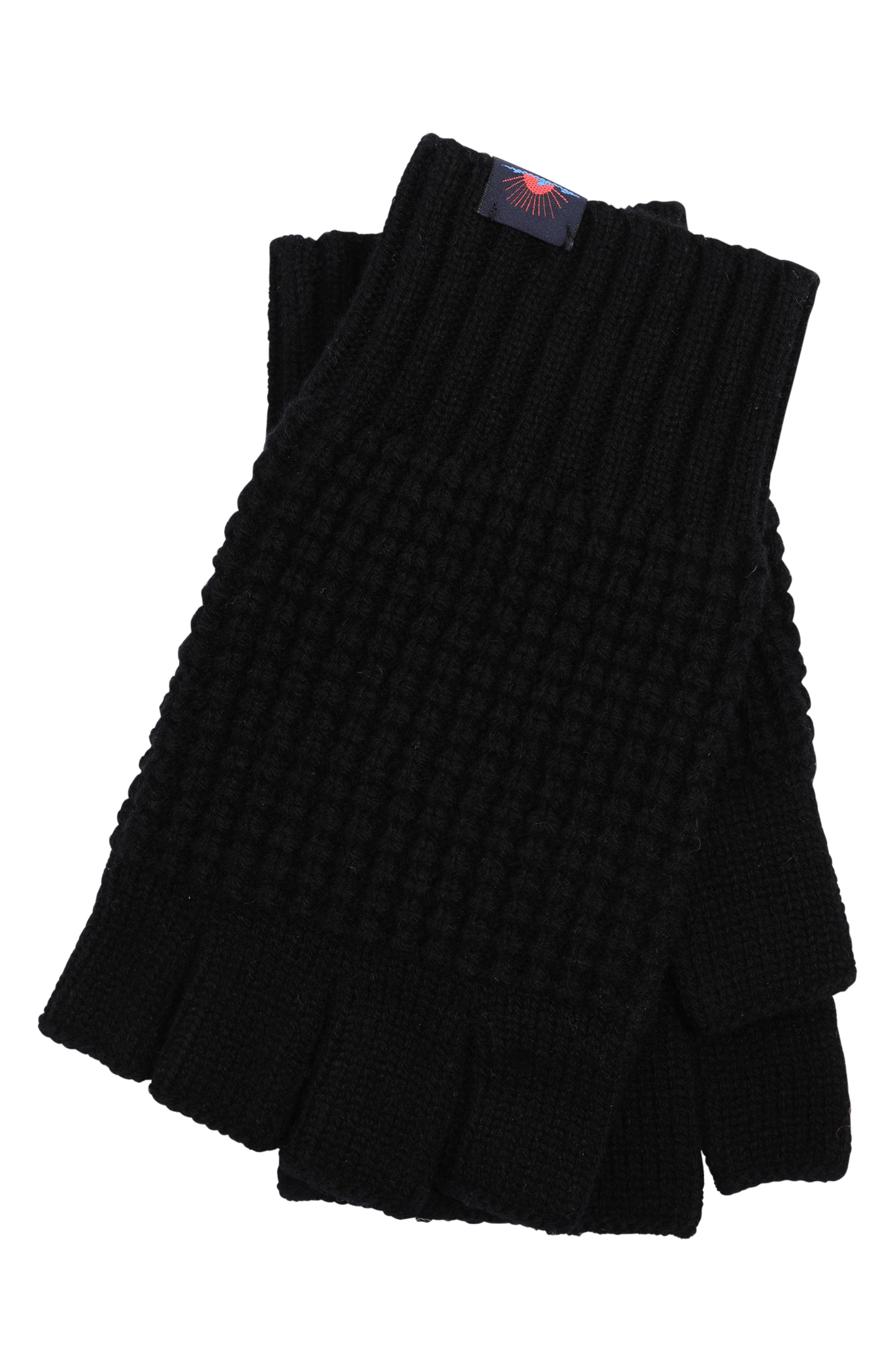 Faherty Waffle Fingerless Merino Wool Gloves