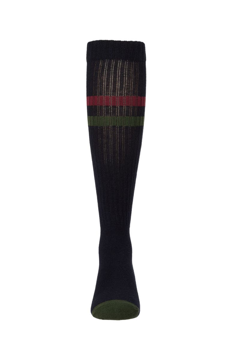 Smile Stripe Knee High Sock, Alternate, color, Navy