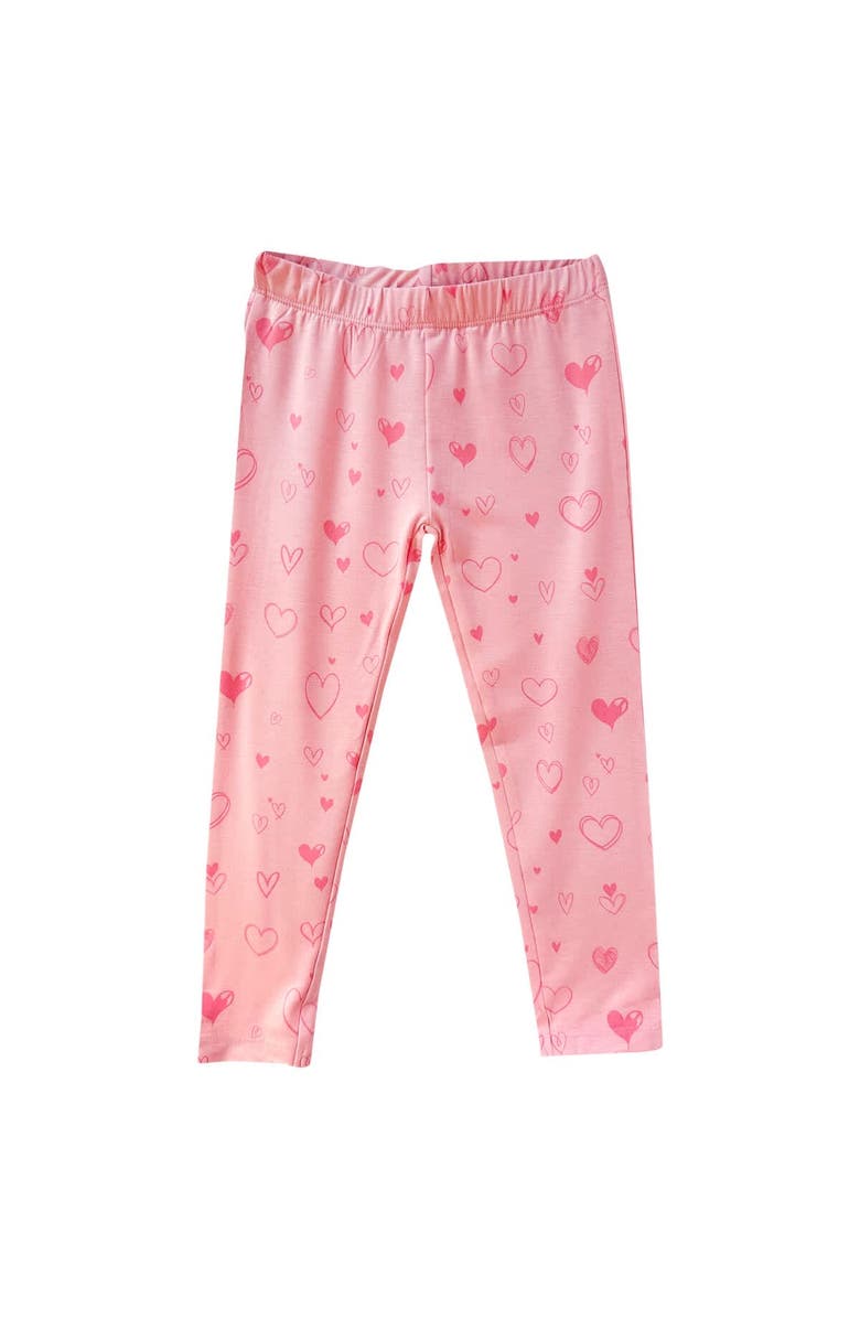 Wes & Willy Infant Wes & Willy Pink Michigan Wolverines Heart Print Ruffle Long Sleeve T-Shirt and Pants Sleep Set, Alternate, color, 