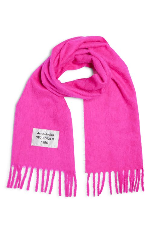Acne Studios Viper Furry Alpaca Blend Fringe Scarf In Fuchsia Pink