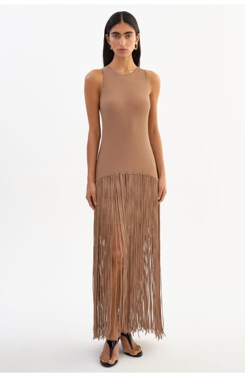 Adelita | Shimmery Rib Knit Maxi Dress