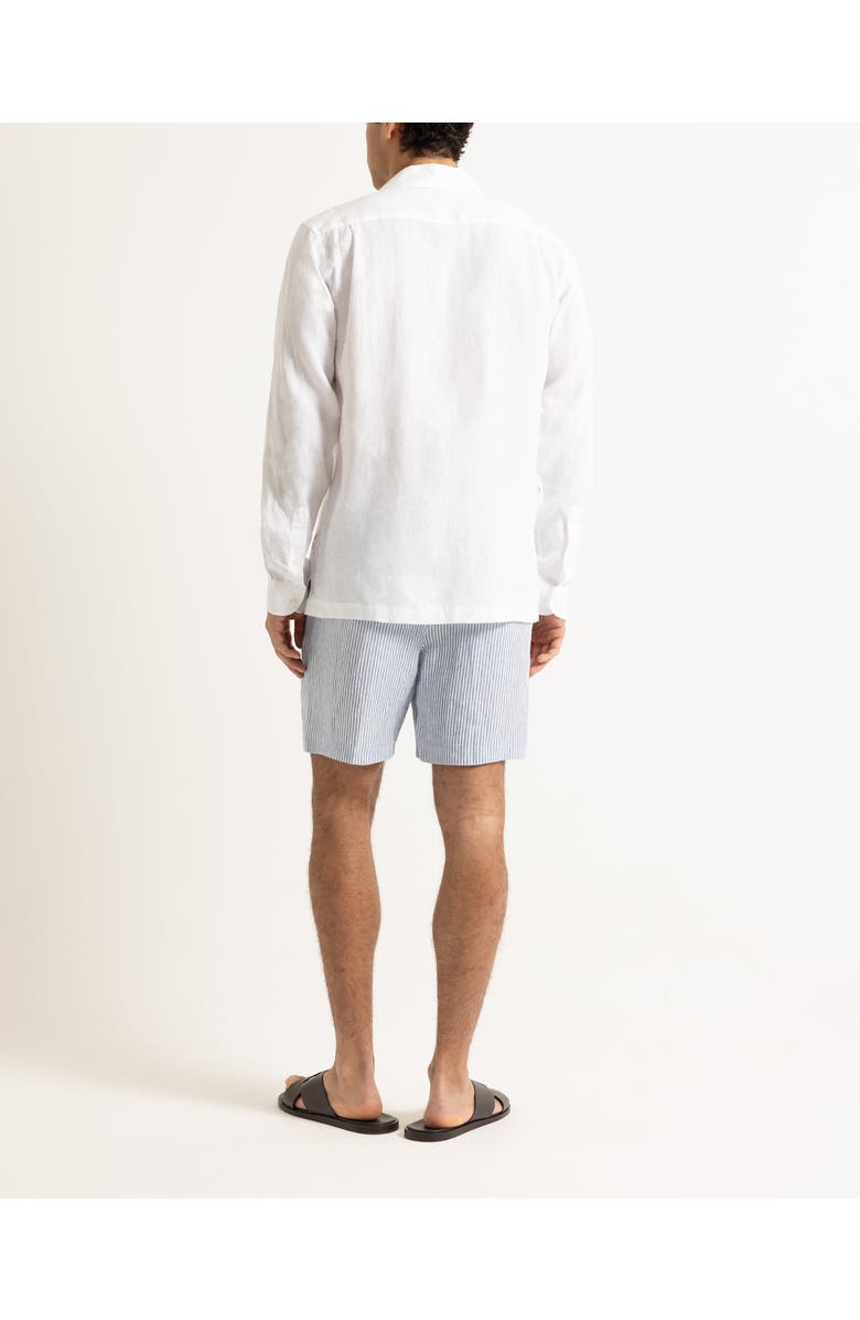 Orlebar Brown Ridley Embroidery Relaxed Fit Linen Sunshine Embroidery Shirt, Alternate, color, White