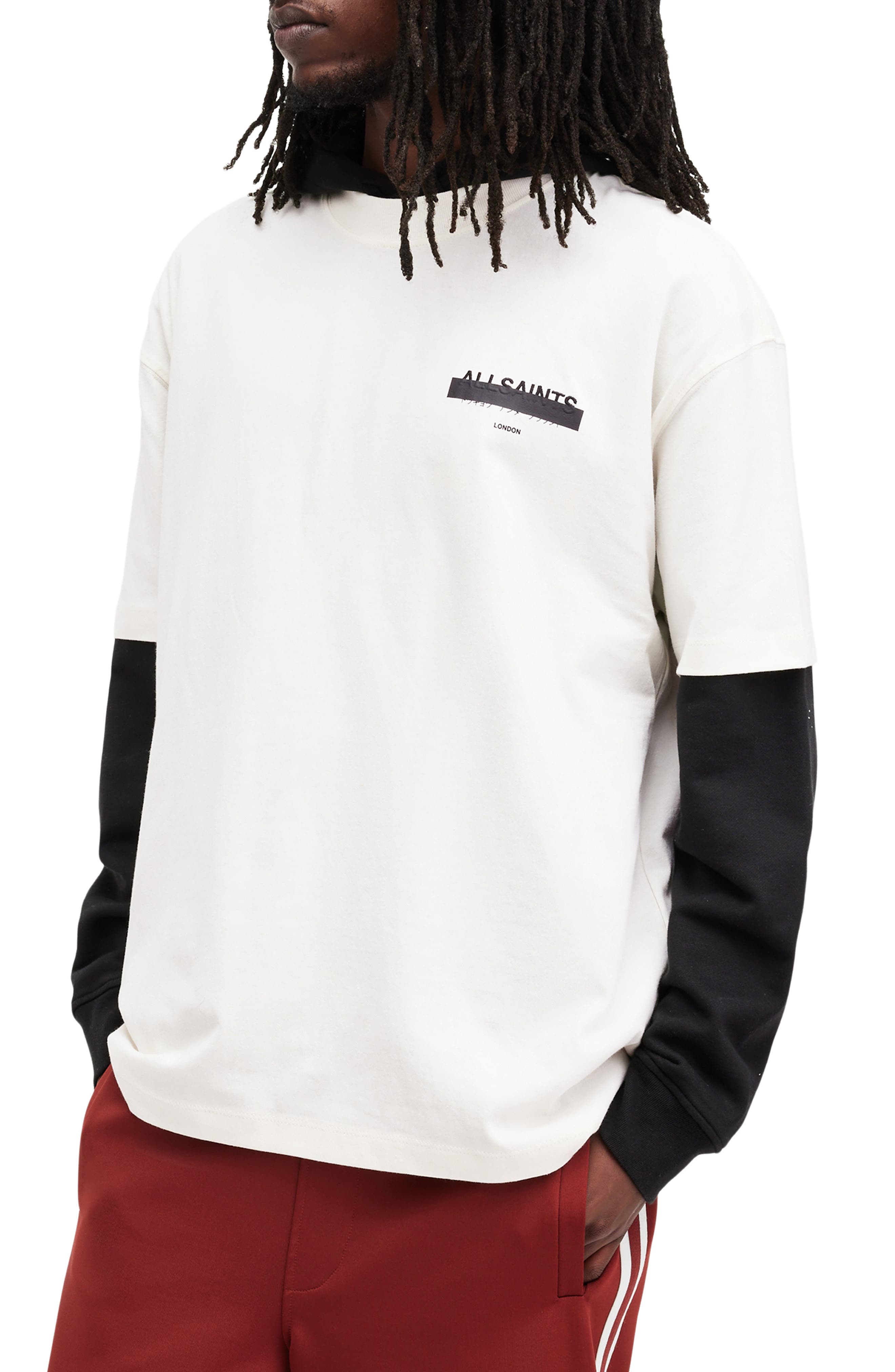 Мужские AllSaints Redact Mock Neck Graphic T-Shirt — фото 3
