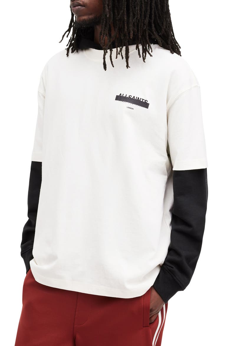 Redact Mock Neck Graphic T-Shirt, Alternate, color, ASHEN WHITE