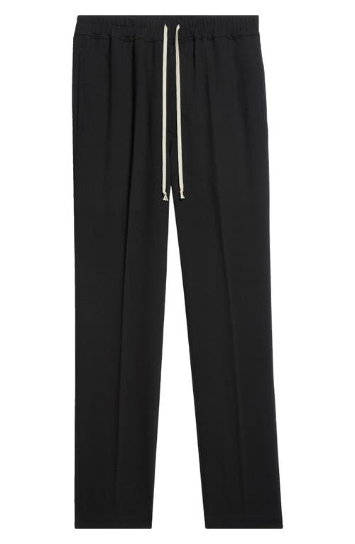 Rick Owens Wool Straight Leg Drawstring Pants