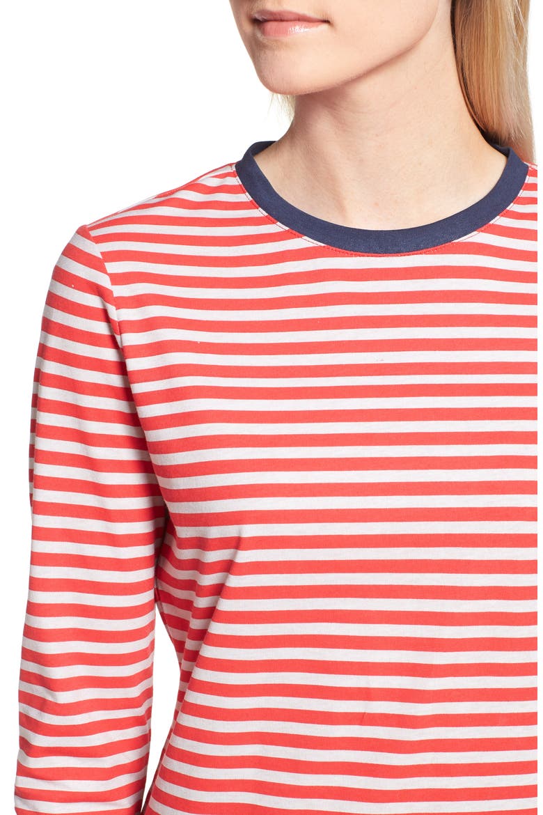 Long Sleeve Ringer Tee, Alternate, color, GREY- RED STRIPE