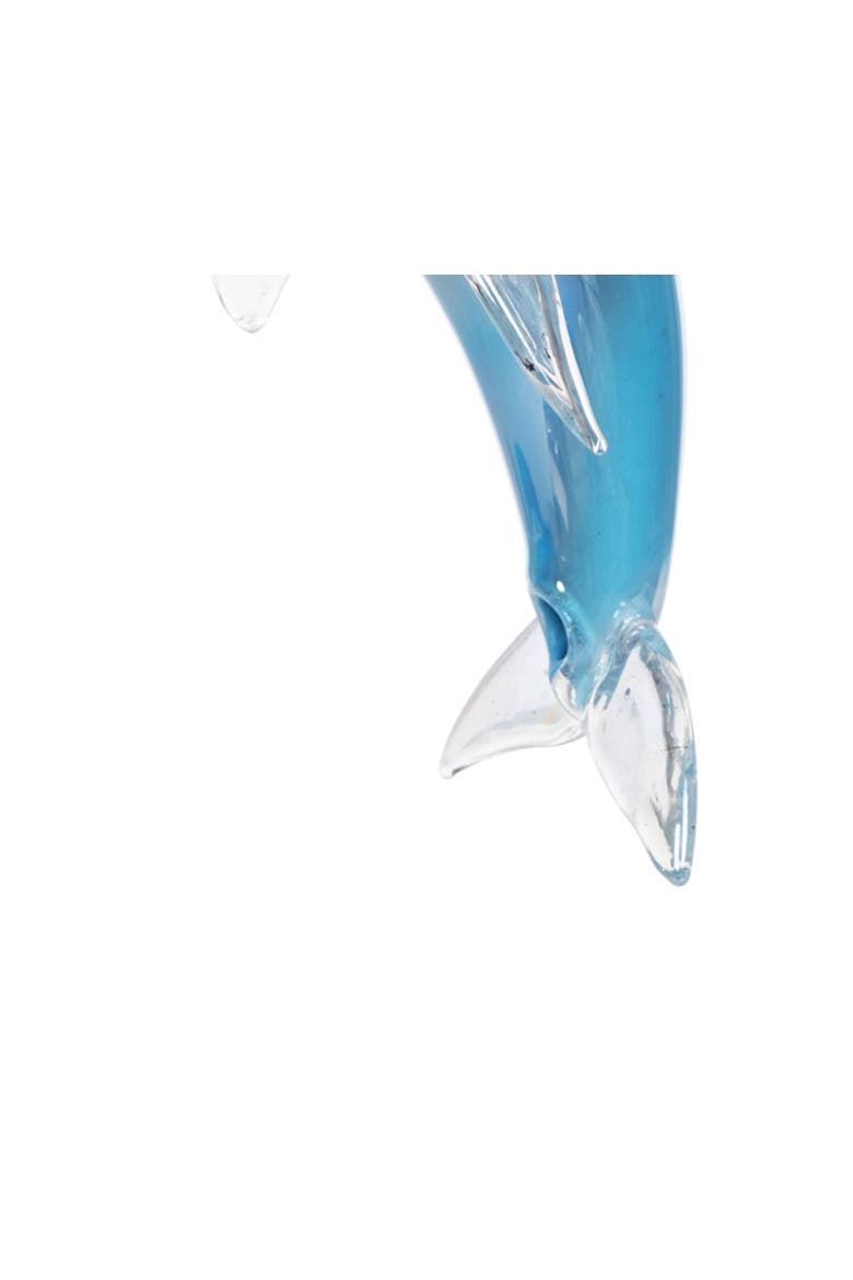 Blue Blown Glass Dolphin Christmas Ornament, Alternate, color, Blue