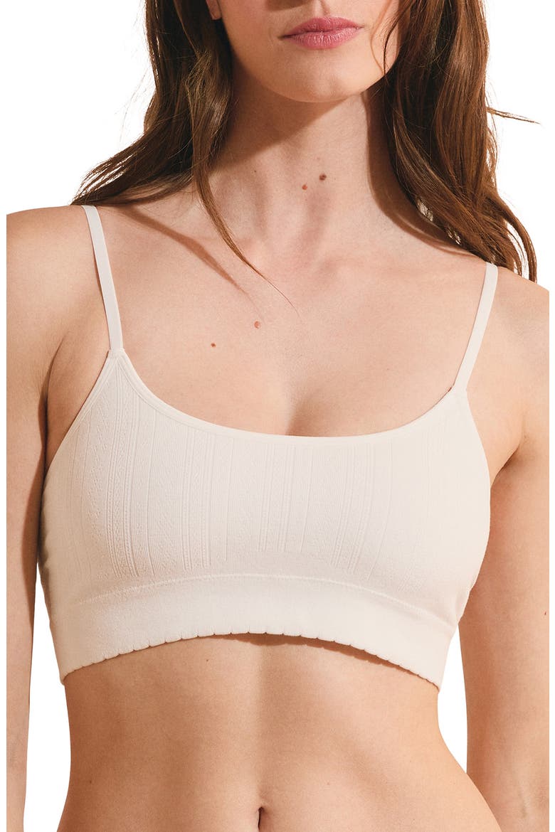 Daily Seamless Ribbed Bralette, Main, color, ECRU