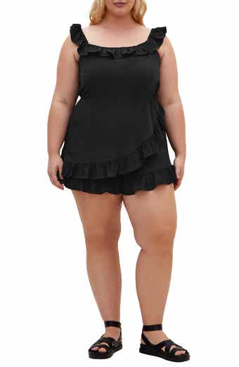City Chic Christa Ruffle Crepe Romper