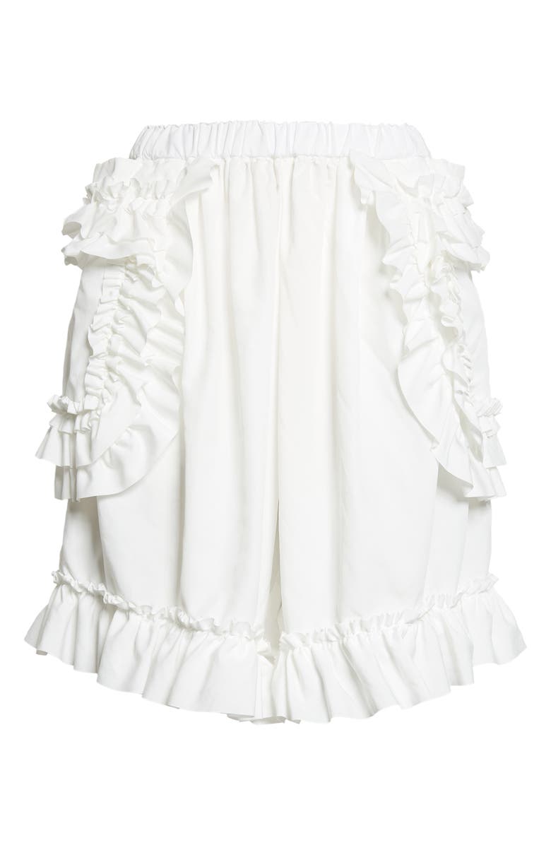 Comme des Garçons Girl Ruffle Trim Broadcloth Bloomer Shorts, Main, color, White