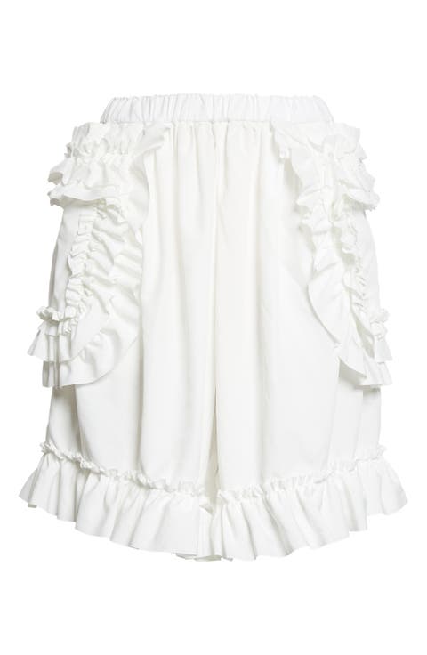 Ruffle Trim Broadcloth Bloomer Shorts