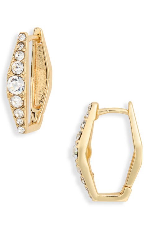 Cubic Zirconia Tapered Huggie Earrings