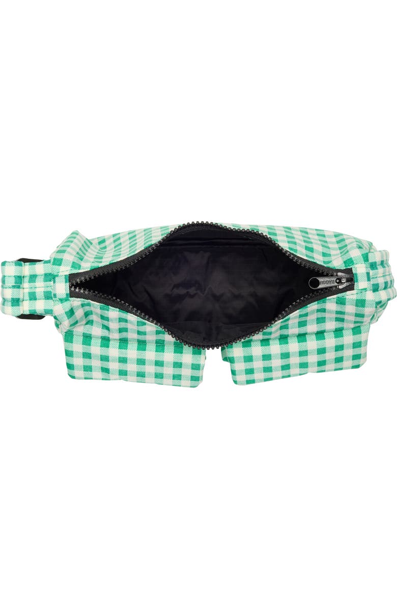 Baggu Cargo Recycled Nylon Shoulder Bag, Alternate, color, Green Gingham
