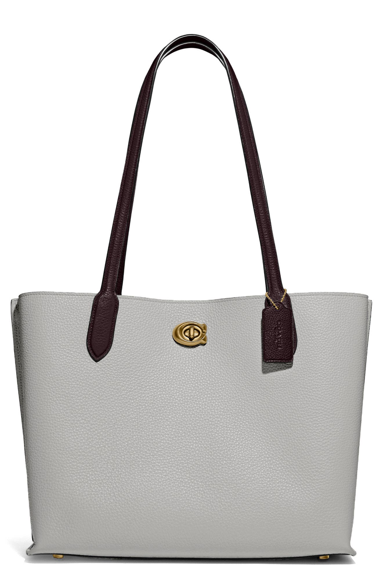 Willow Colorblock Leather Tote, Main, color, B4/ DOVE GREY MULTI