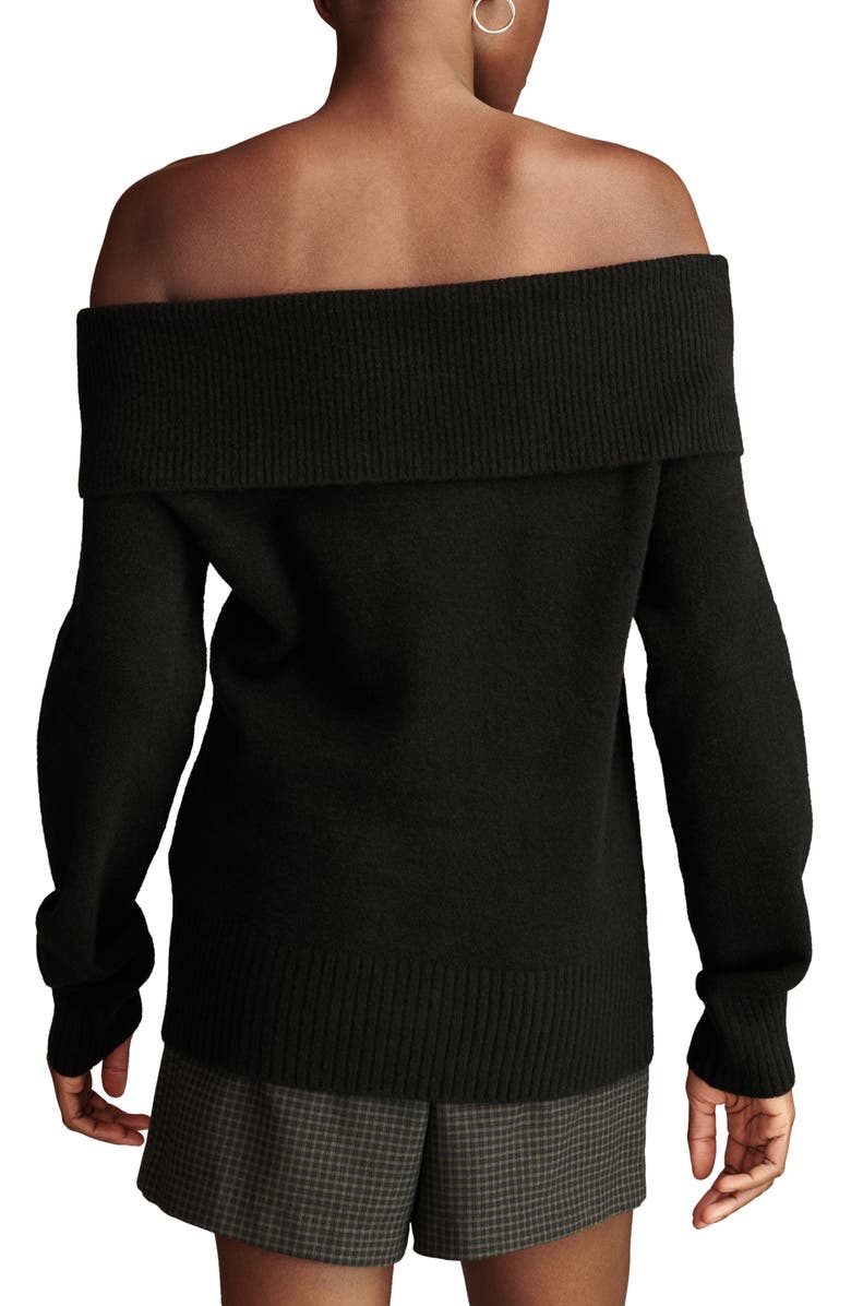 Lucky Brand Cloud Off the Shoulder Sweater, Alternate, color, Dark Black