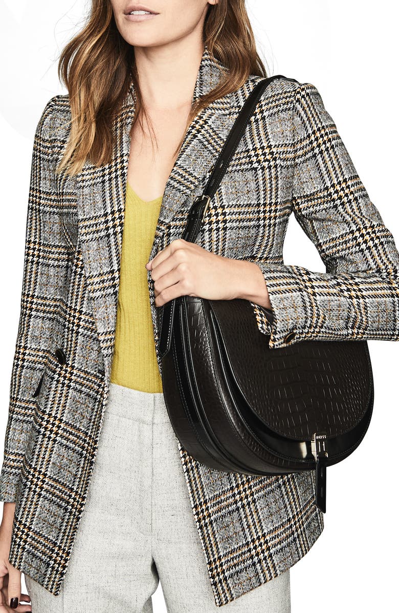 Reiss Hurlingham Leather Shoulder Bag, Alternate, color,