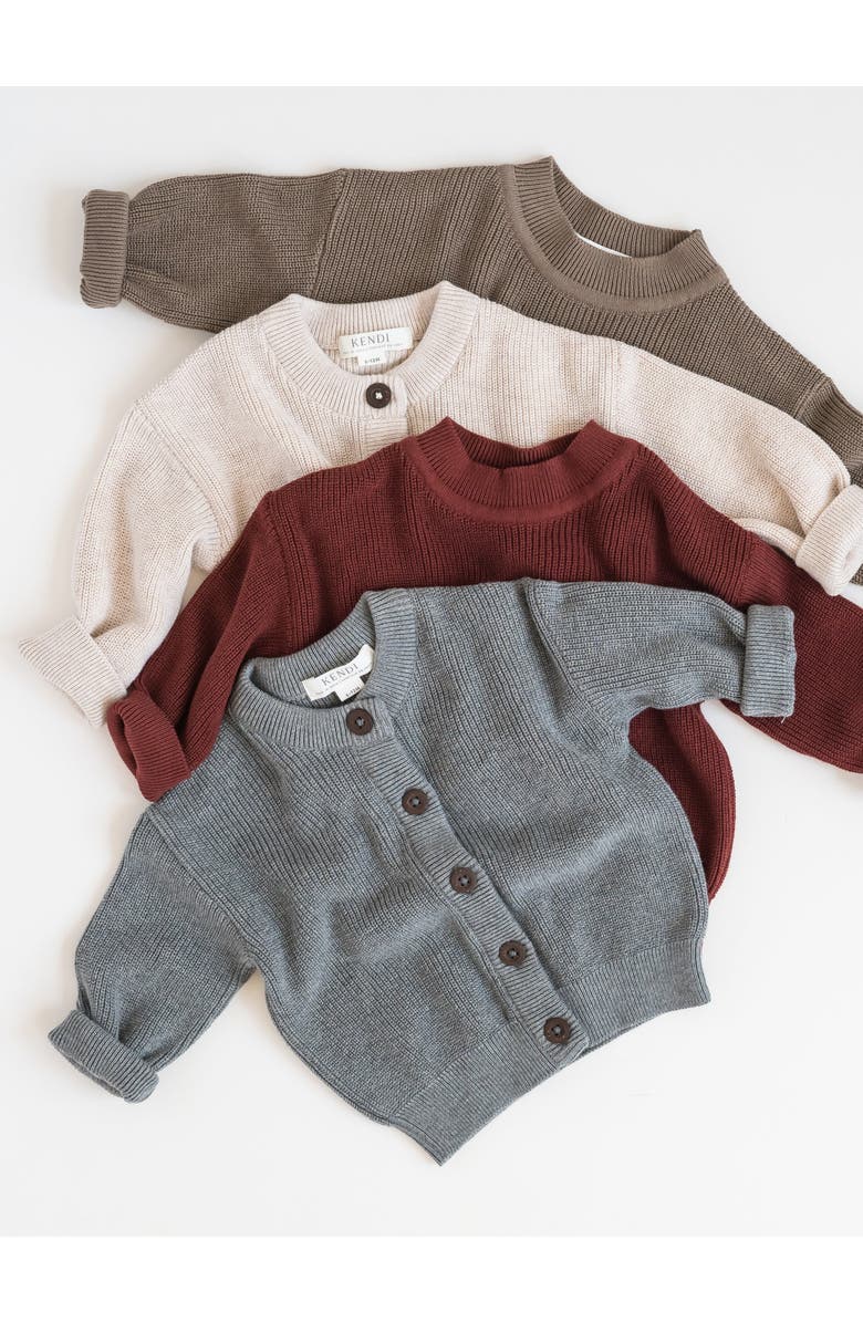 Kendi Ellis Organic Sweater Knit Cardigan, Alternate, color, Heather Charcoal