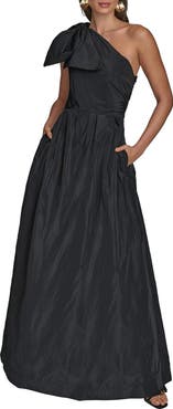 Donna Karan New York Bow One-Shoulder Gown