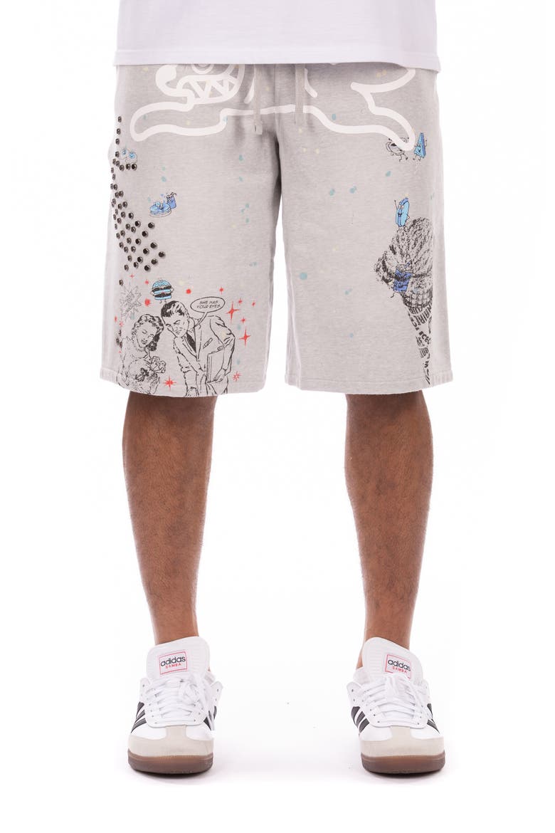 Milk Shake Terry Shorts, Main, color, HEATHER GREY