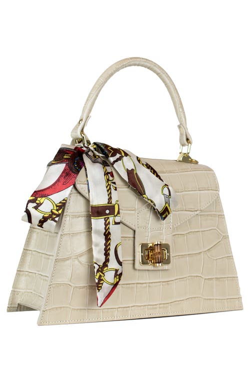 Persaman New York Marta Croc Embossed Satchel With Scarf