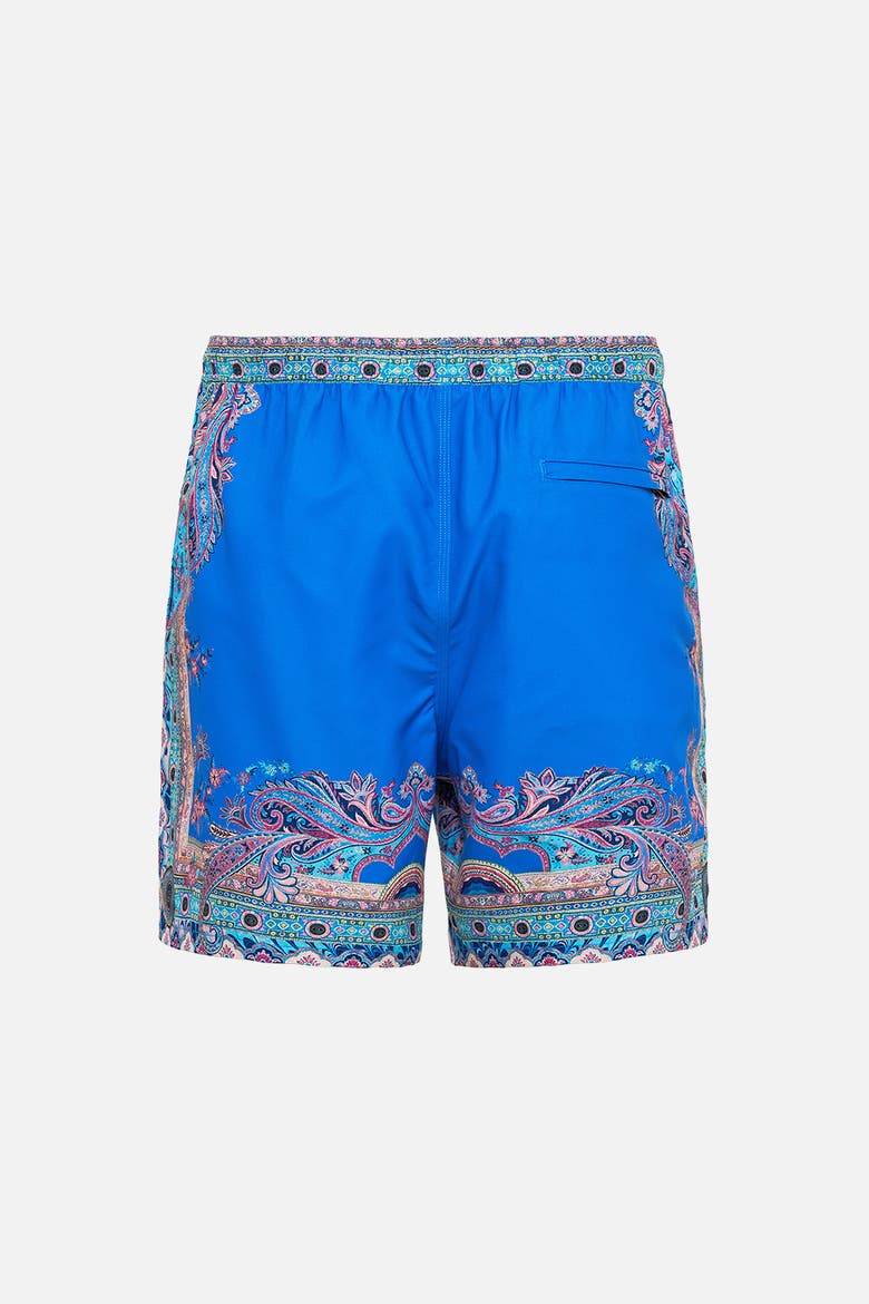 Mid Length Boardshort With Elastic Waist Footsteps In Folklore, Alternate, color, Footsteps In Folklore