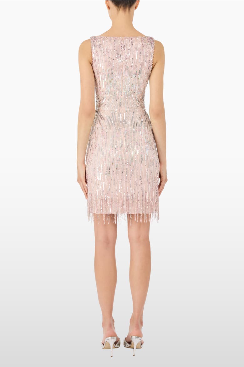 Swirly Sequin-Embelished Mini Dress, Alternate, color, Sugar