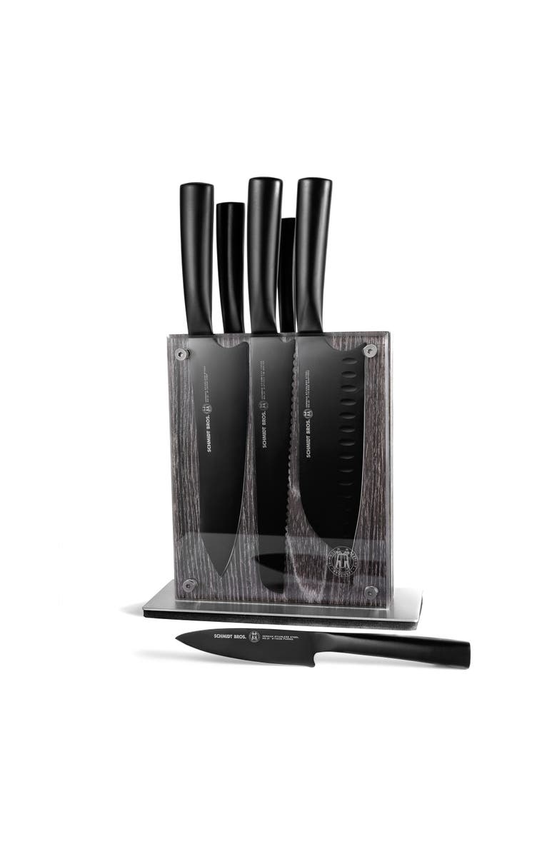 Schmidt Brothers Cutlery Jet Black 7-Piece Knife Block Set, Main, color, Black