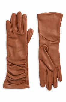 Cole Haan Ruched Leather Gloves