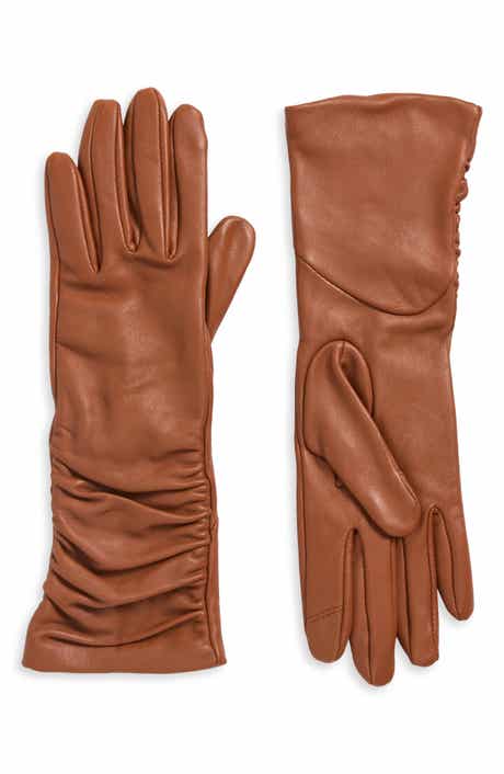 Cole Haan Ruched Leather Gloves